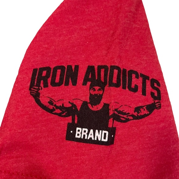 IRON ADDICTS| ‘F@ck your excuses’ red graphic shirt size S EUC - Picture 2 of 4